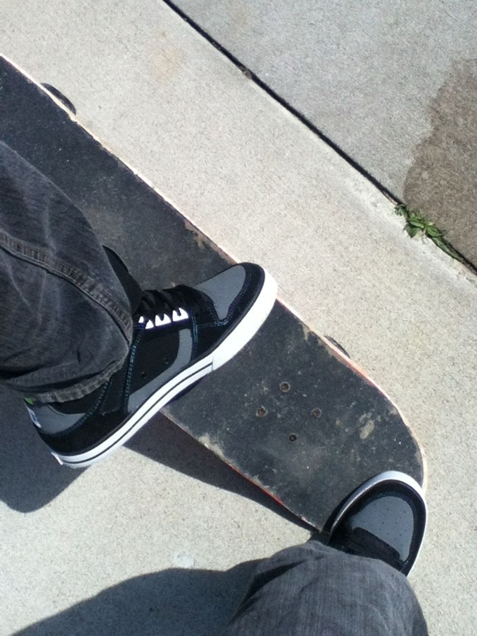 Slide your front foot towards the top while bending yours knees.