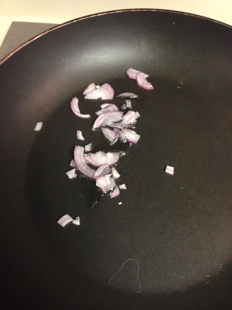 Slightly brown the shallots. I like to use Grape Seed oil.
