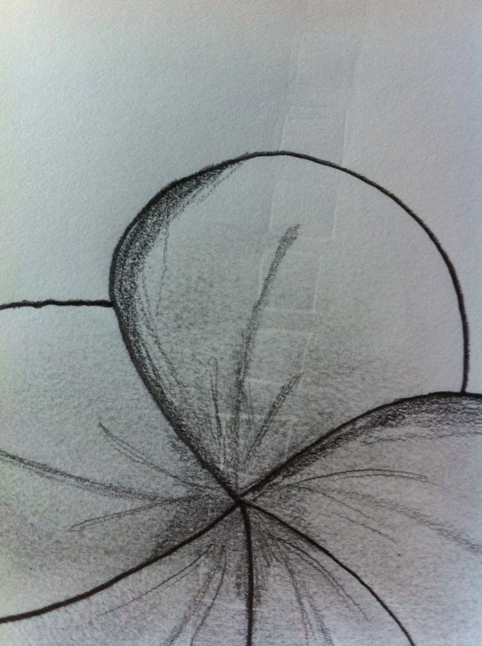 Slightly darken the center of the plumeria