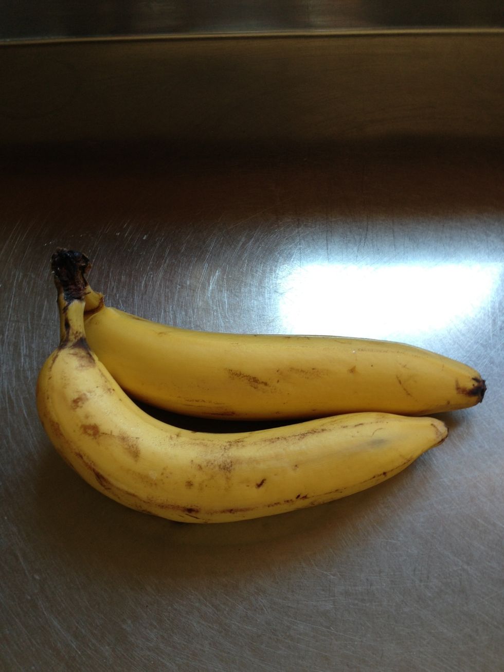 Slightly ripe bananas work best.