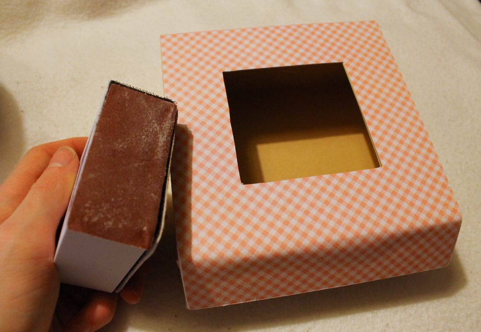 Slightly sand the edges of the box.