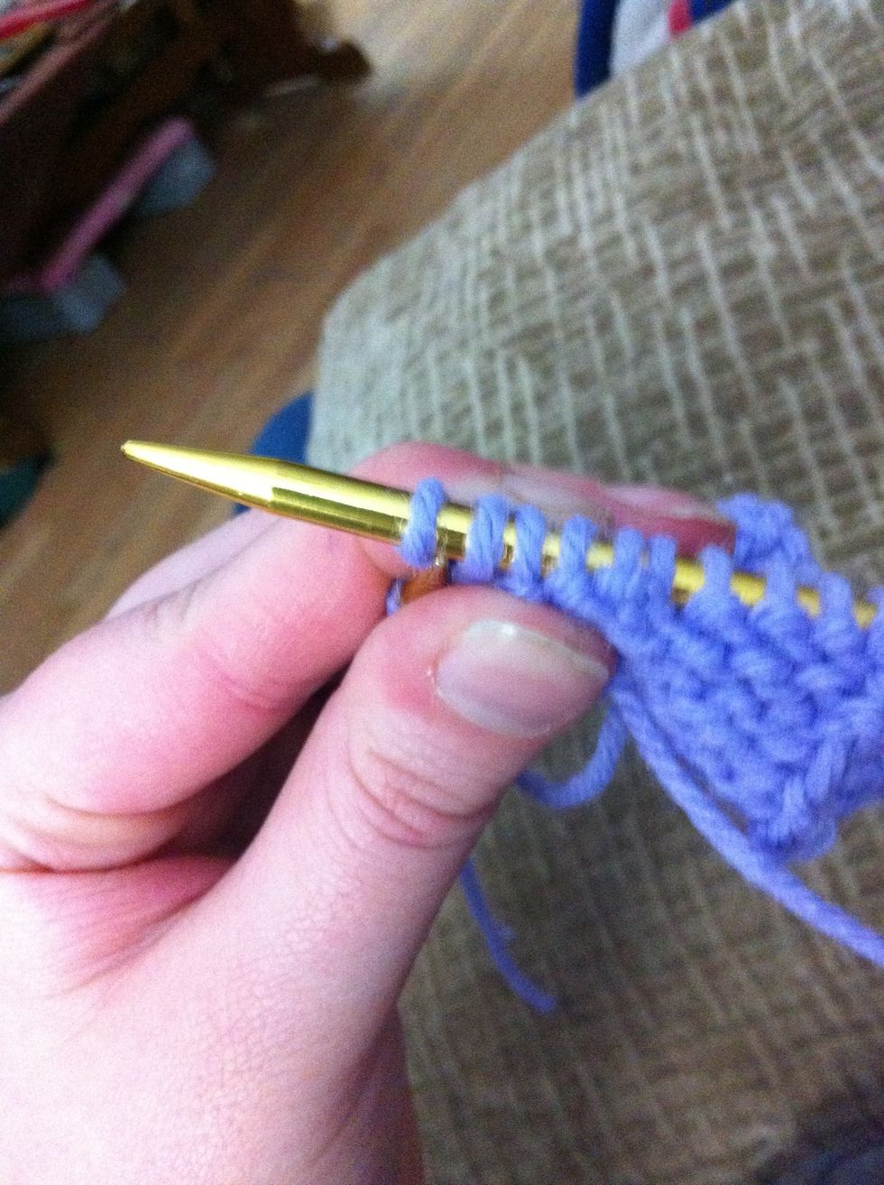 Slip both new stitches onto the right needle.