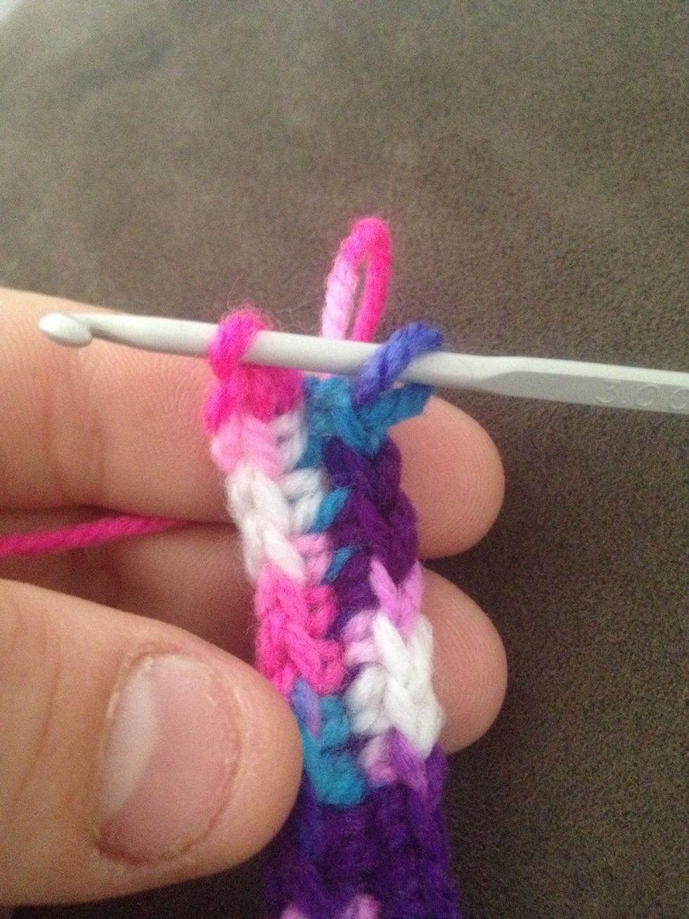 Slip stitch to the top stitch when complete