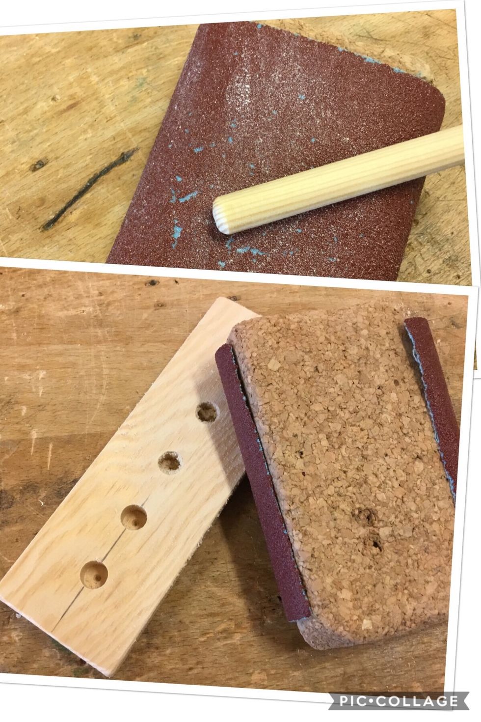 Slipa rundstaven noga i ena \u00e4nden. Slipa \u00e4ven bort all blyerts.