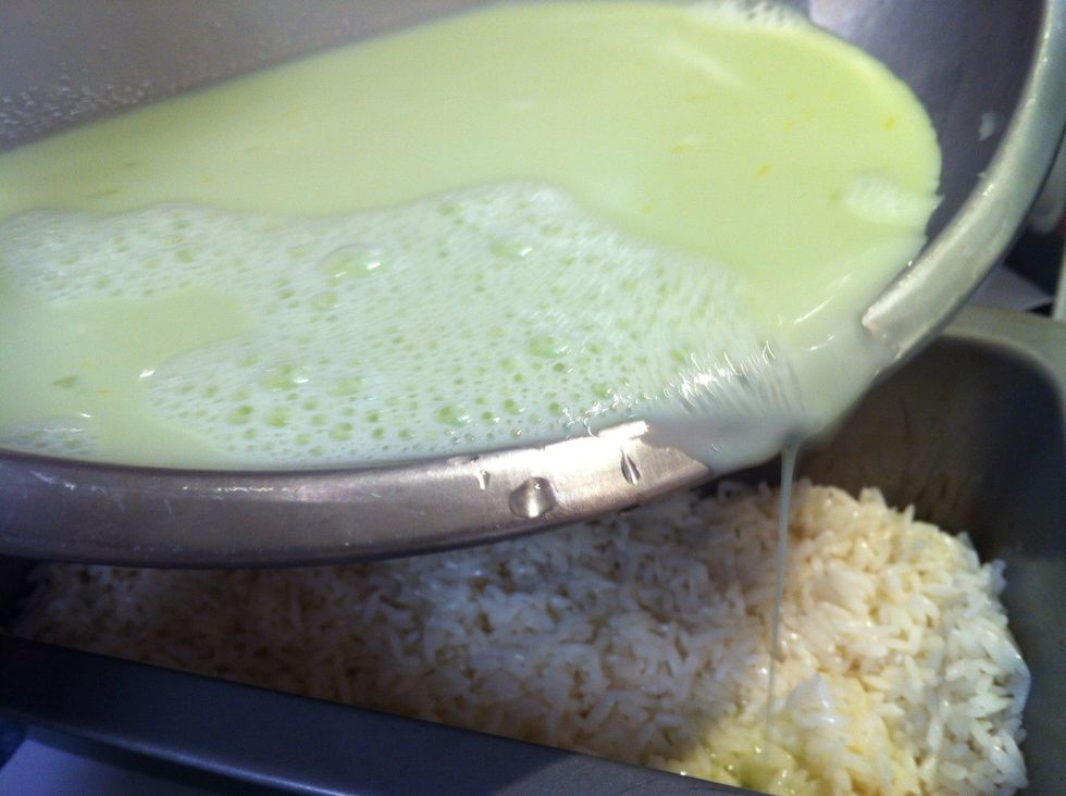 Slowly add in the wet mixture