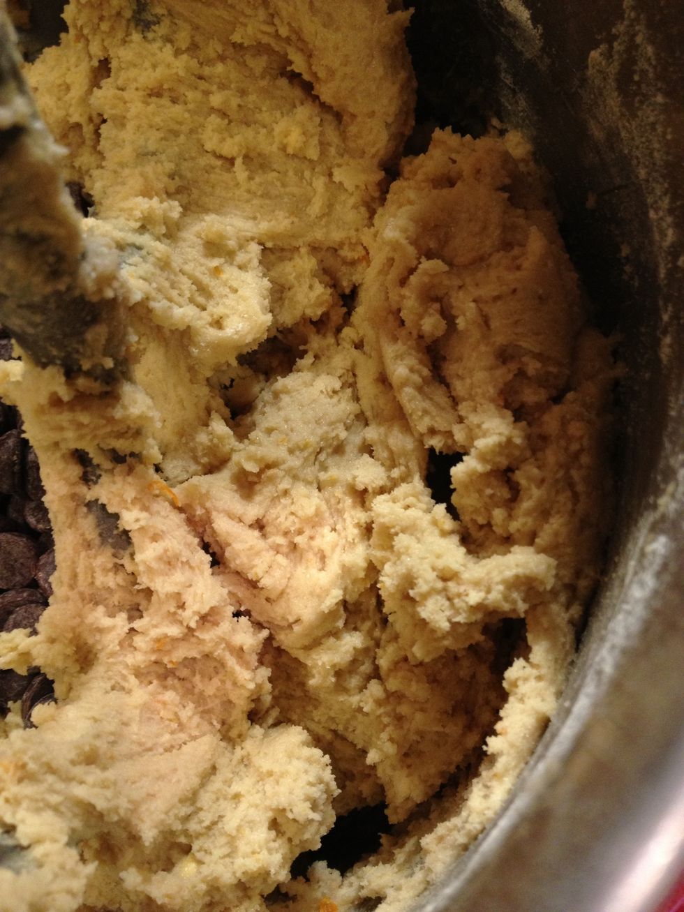 Slowly add the flour mixture in small increments until just combined.