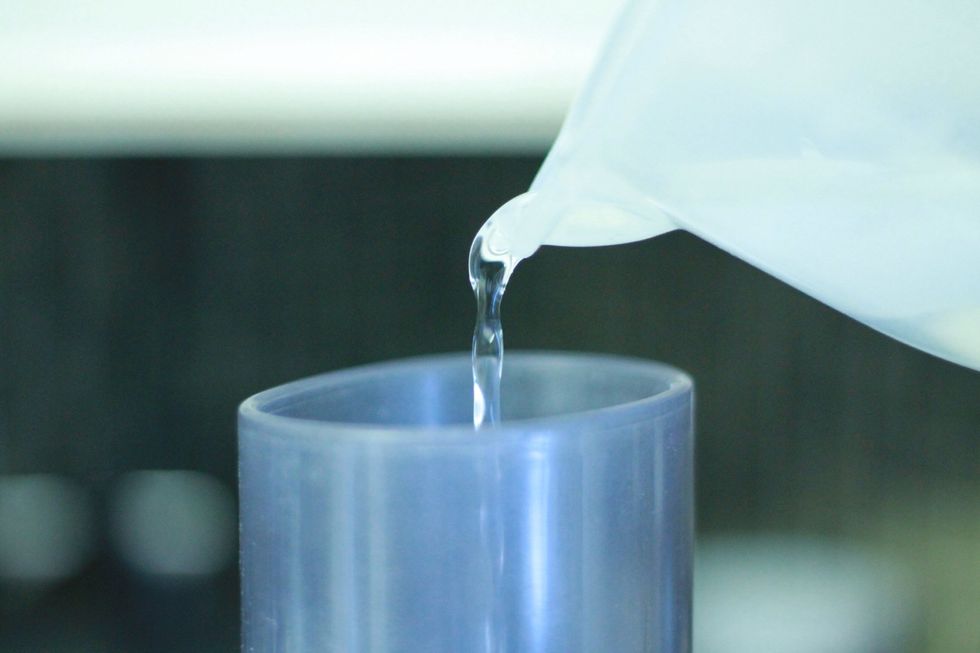 Slowly pour half the the ice water into the flour and butter mixture and start to pulse. Keep an eye on the dough as you keep adding the rest of the water a tablespoon at a time.