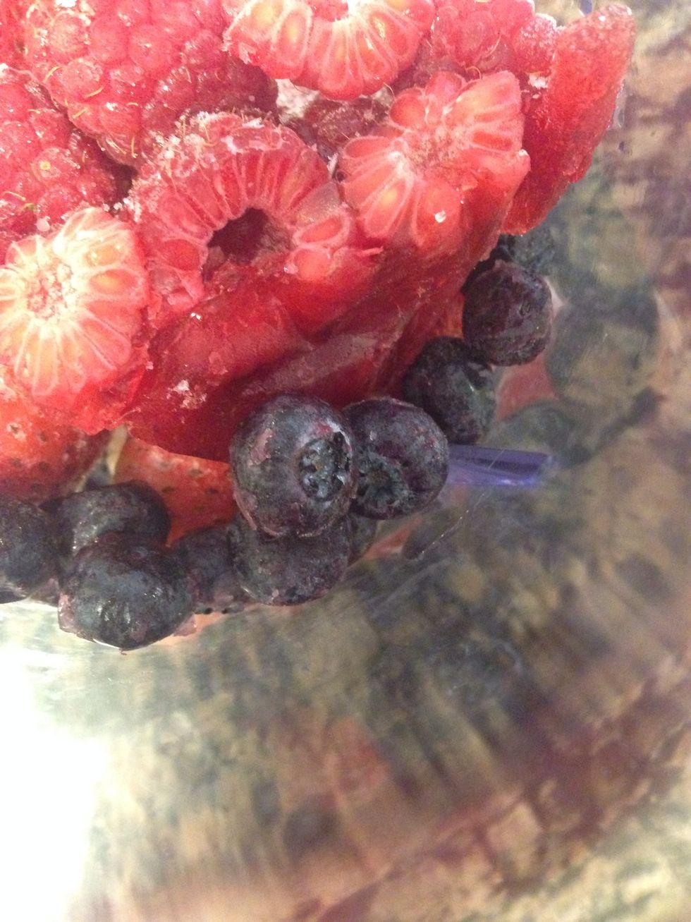 Small handful of blueberries.