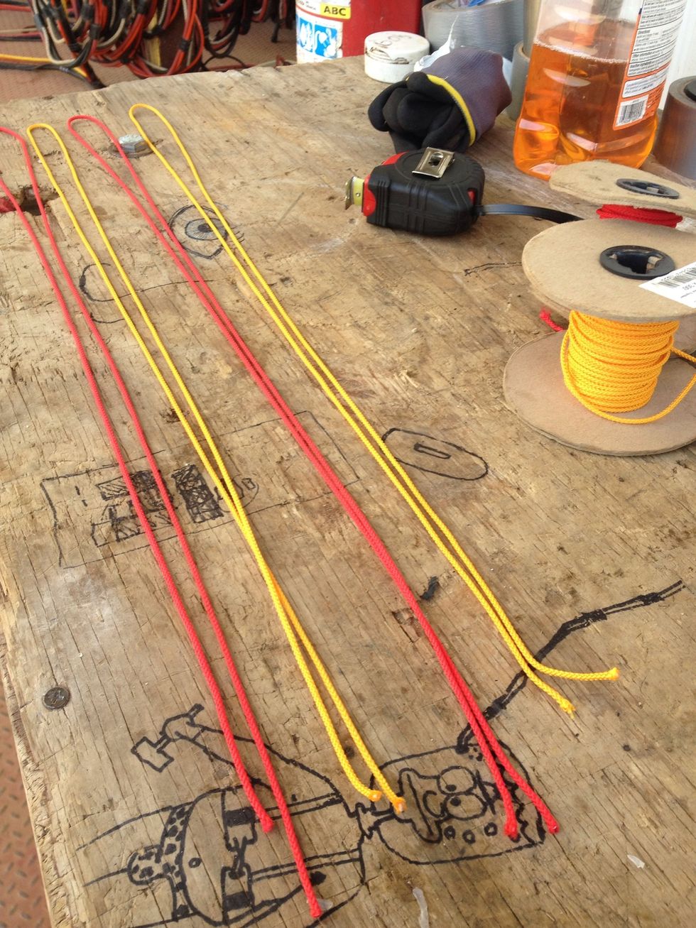 Small line cut into 4 - 4 foot lengths.