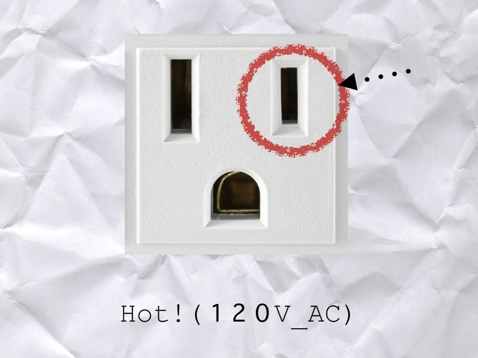 small slot is the HOT slot. This is what shocks you!