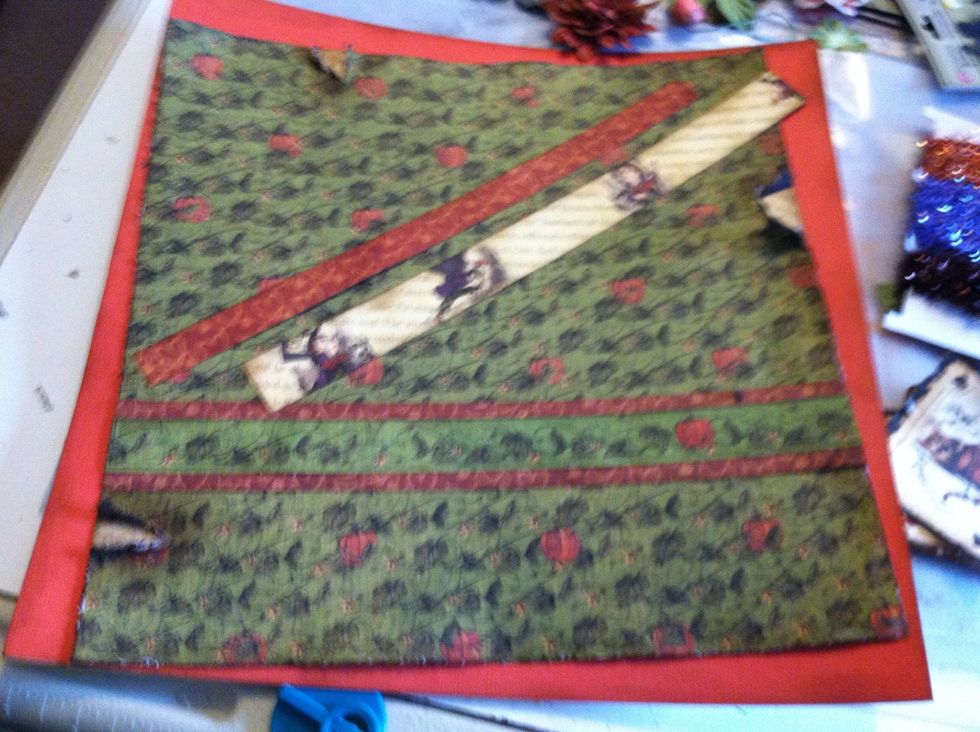 Small strips from another cut apart page were glued to the layout to divide the page.