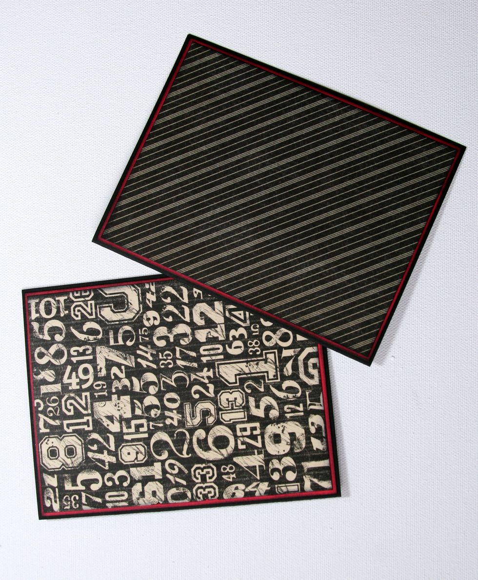 Smaller A2 sized cards begin as you did the larger cards with the finished size being 5 1/2 " x 4 1/4 " when folded. Remember to ink well and use double sided adhesive tape.