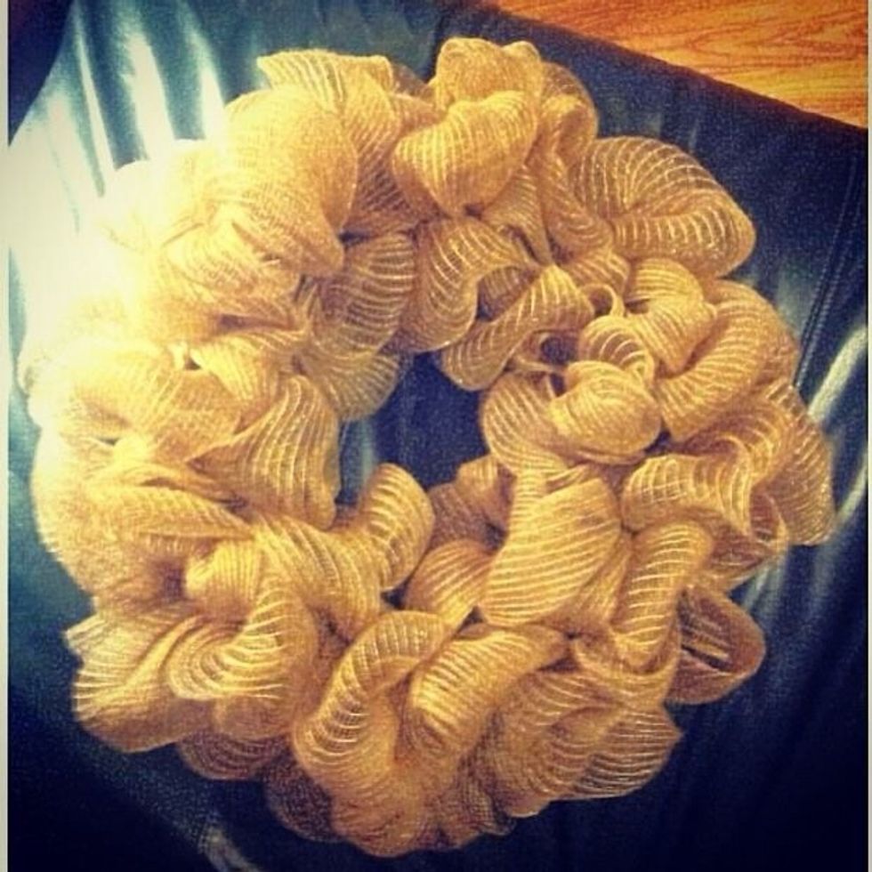 Smaller mesh, single color, more attached points.