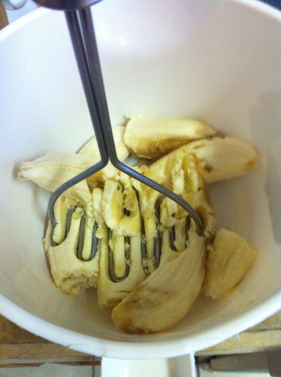 Smash bananas.... If you don't own a potato masher, you can mash it with anything ;)