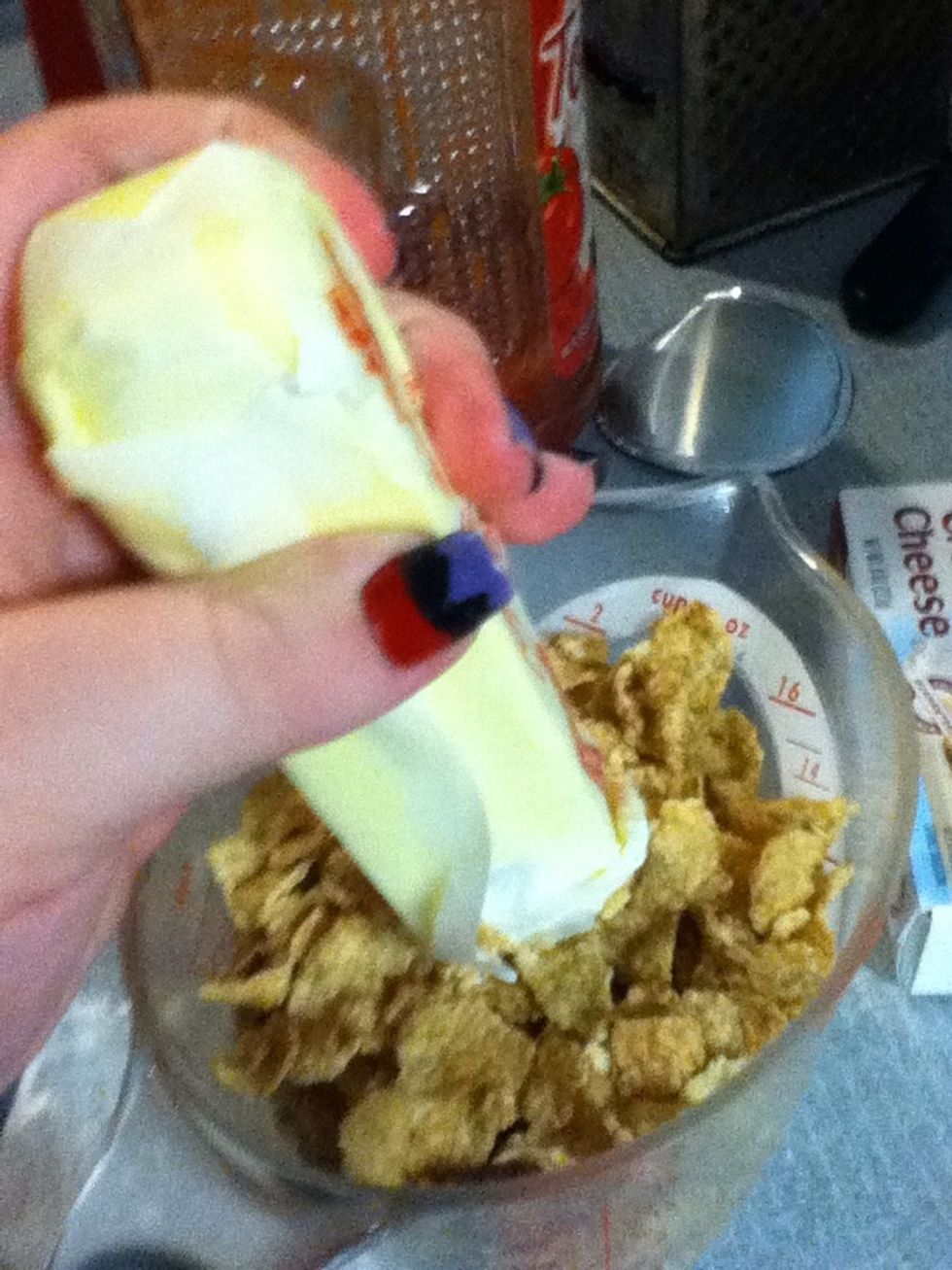 Smash it with the butter. You must do it or it won't work.