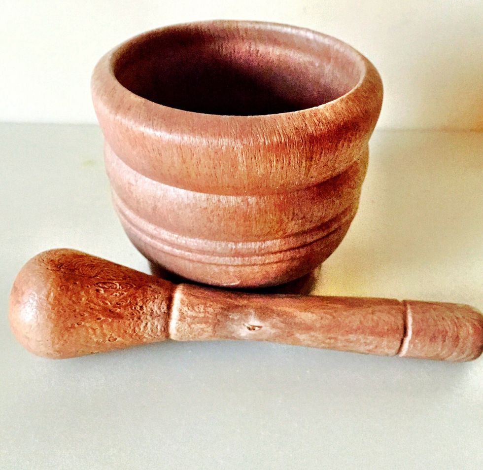 Smash or grind jalape\u00f1o and juice together in a regular mortar.