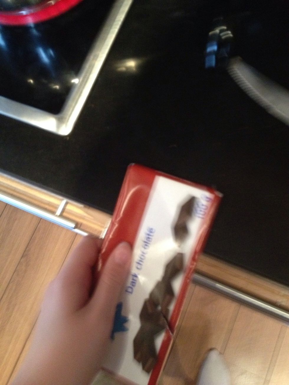 Smash the chocolate into something hard or chop coarsely. \ud83d\ude06