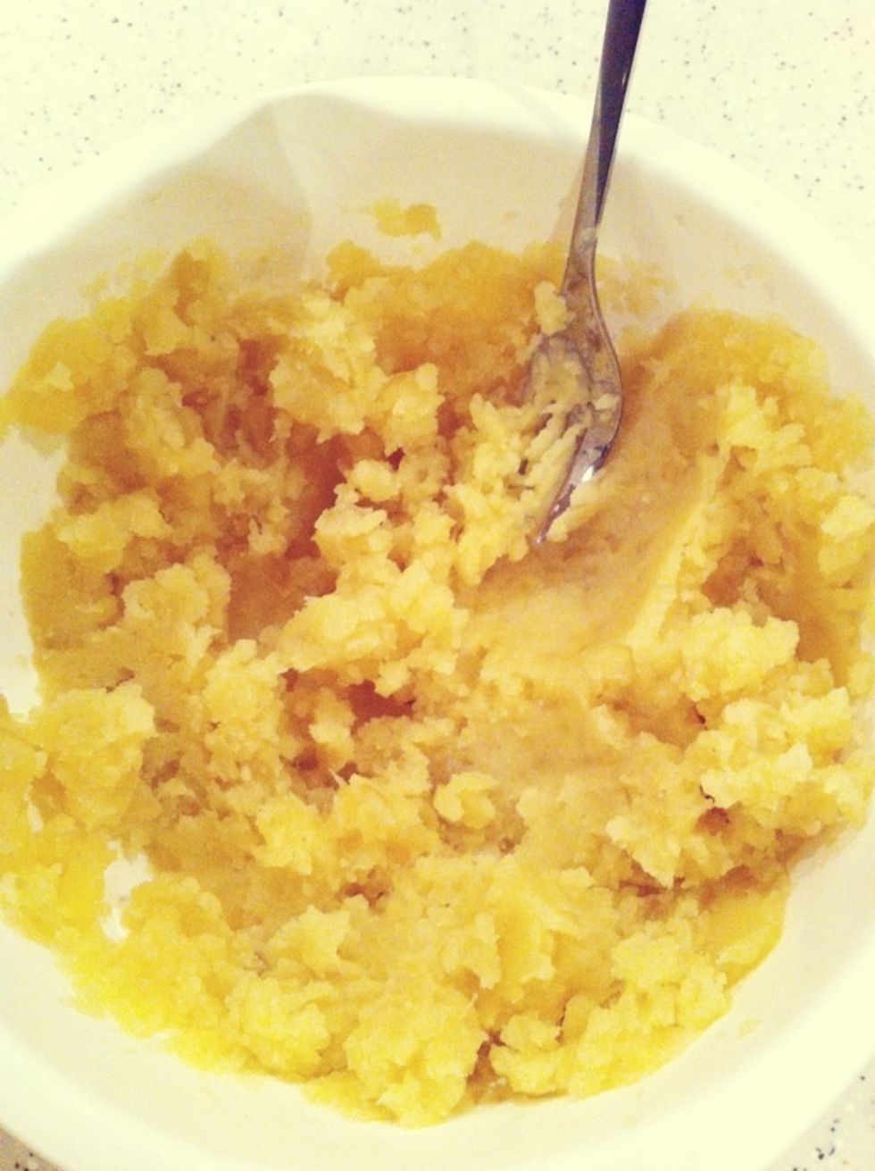 Smash them with a fork.