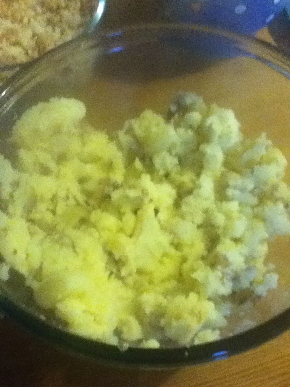 Smash up tatties with a bit of spread and salt