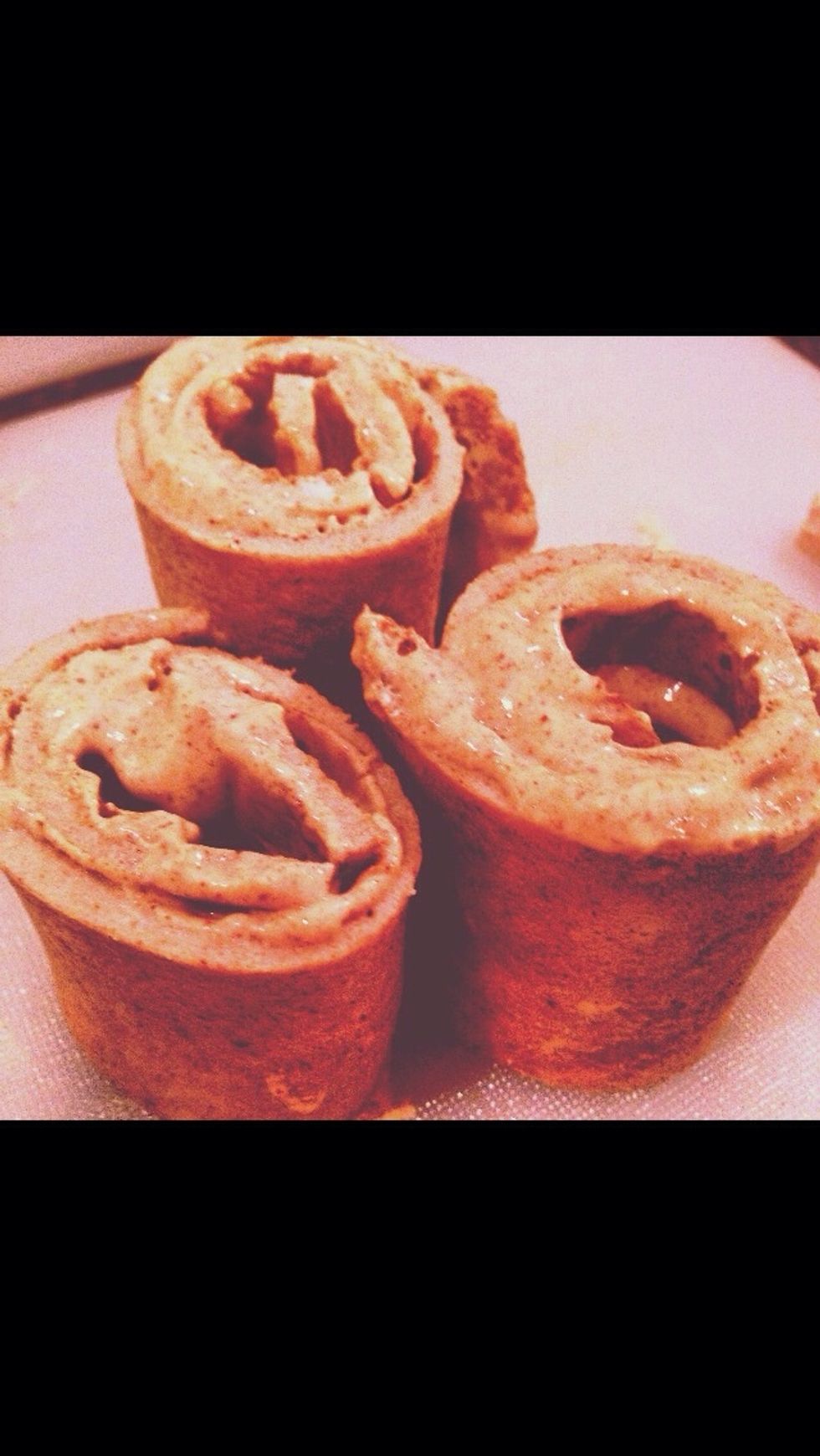 Smear icing on each piece and roll up. (Makes 3-5 rolls depending on the size of your pan). Enjoy\ud83d\ude0b