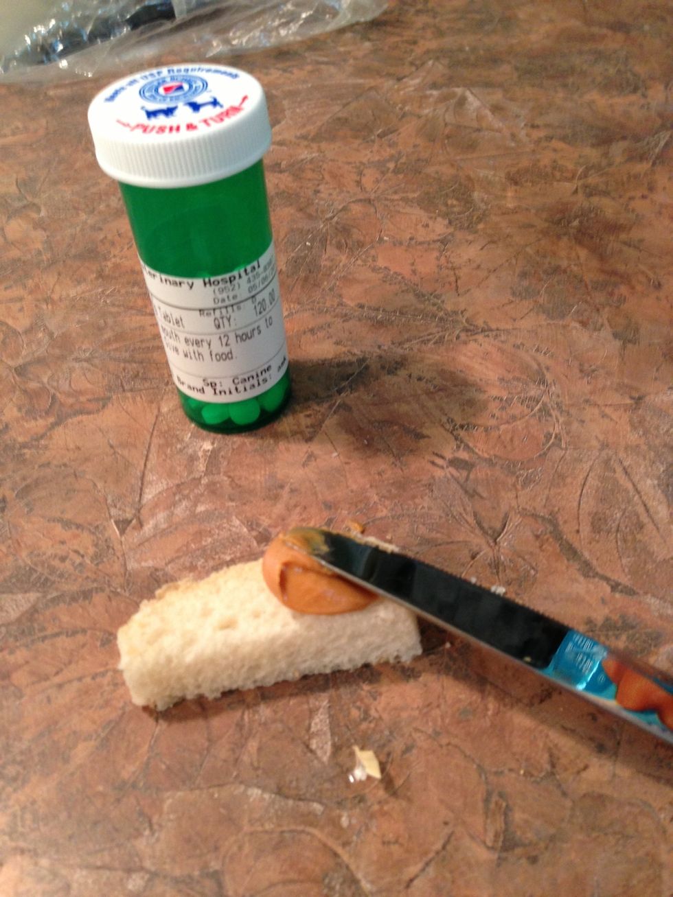 Smear onto one side of bread strip...