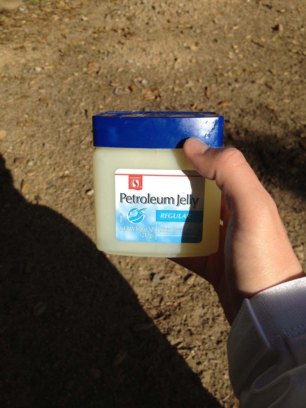 Smear petroleum jelly on the bottom of the legs of the stand to prevent ants from crawling up to the hive and stealing the honey!