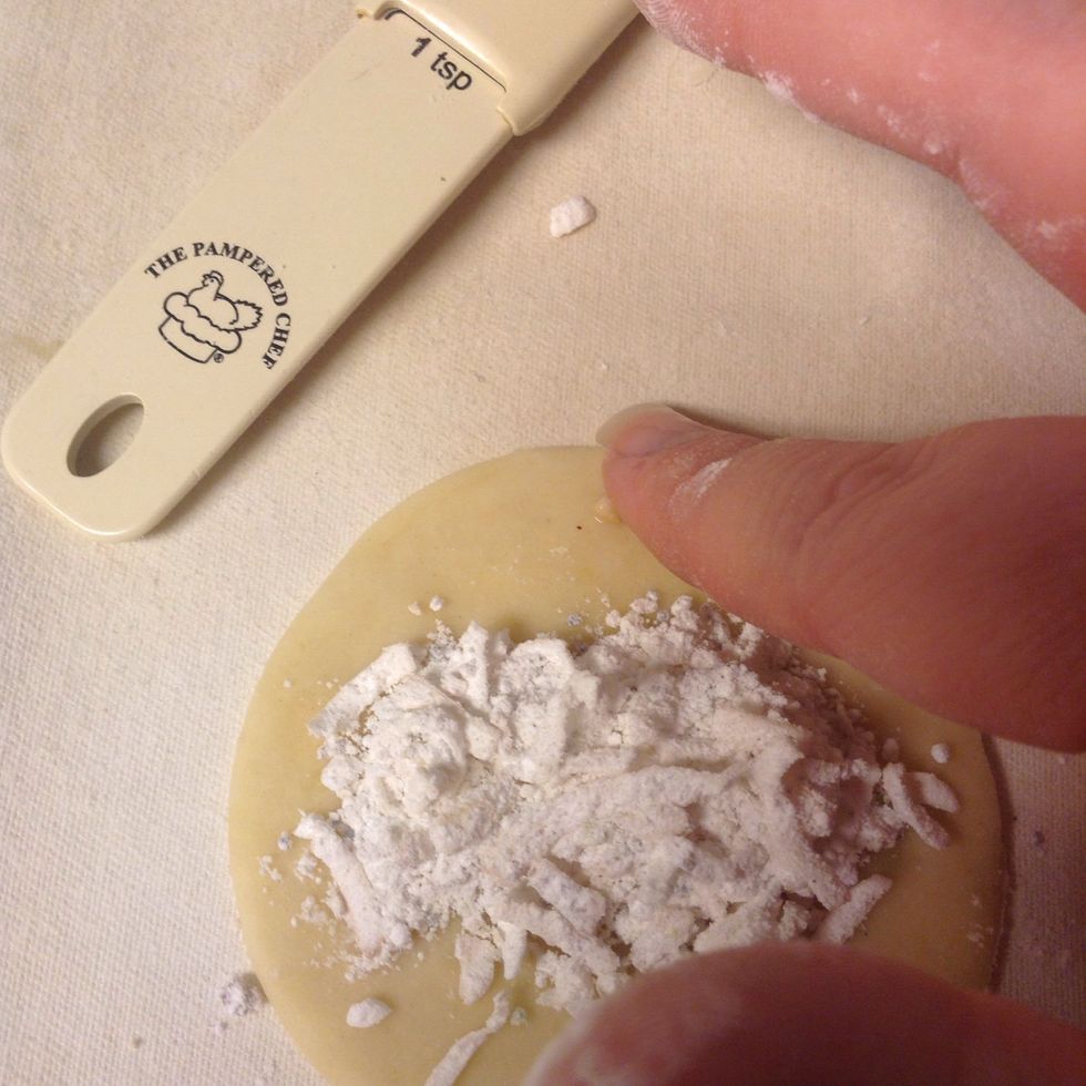 Smear some milk around the edge.