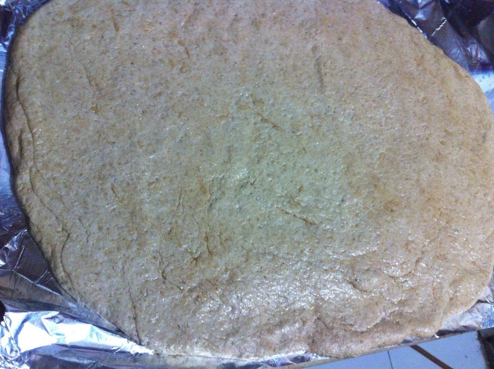 Smear some olive oil on the base before topping it