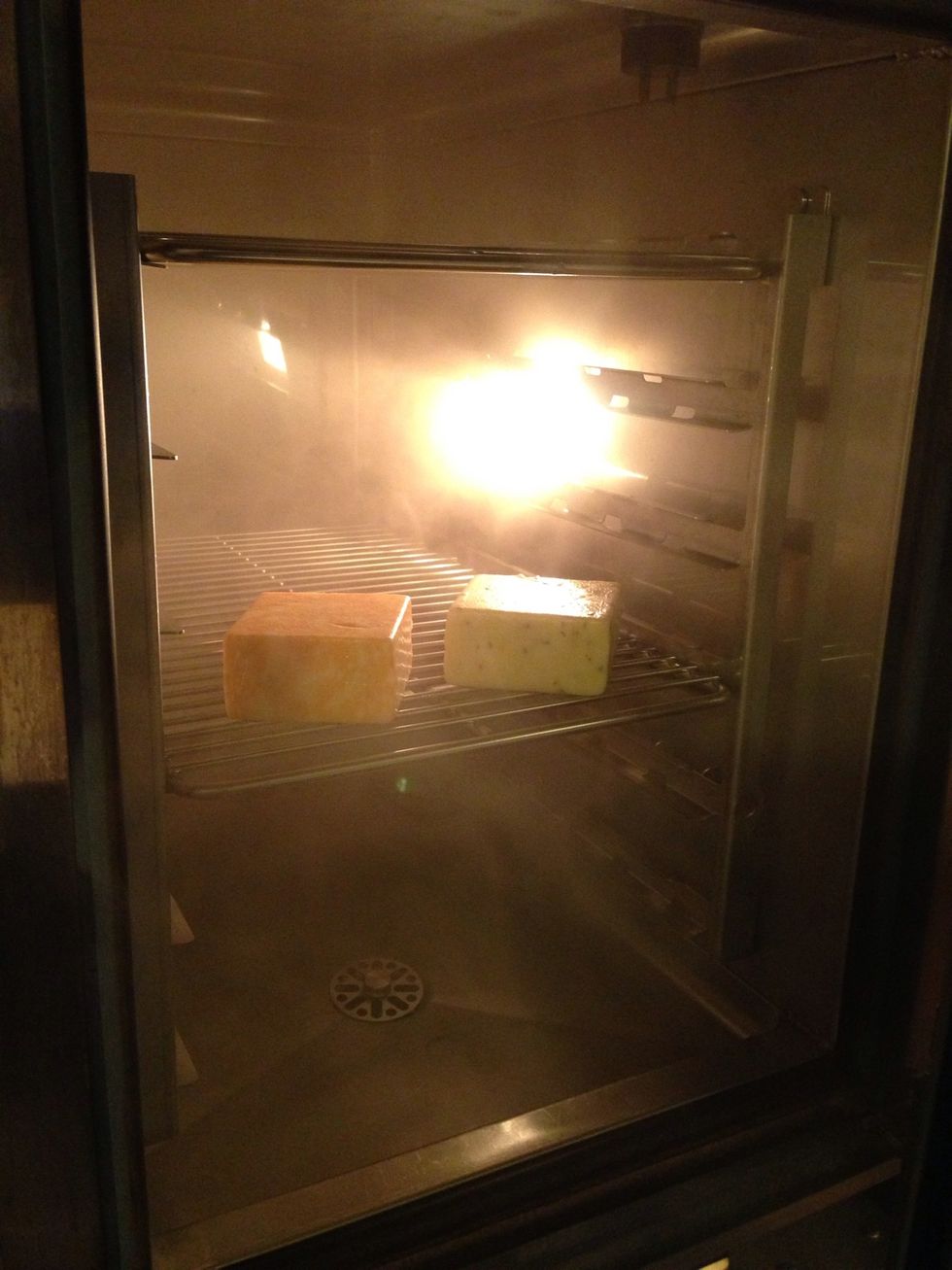 Smoke the cheese in your smoker combi. Smoke for 10 minutes and leave in the oven with the door closed for an additional 30 minutes