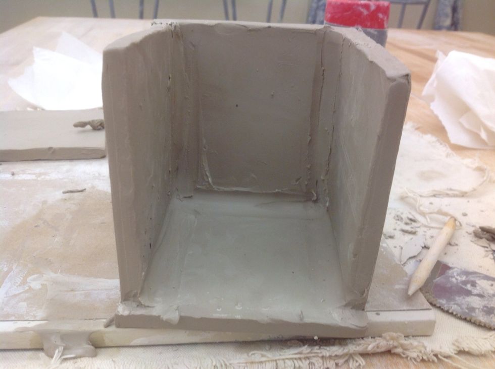 Smooth all the joints before attaching the last two pieces.