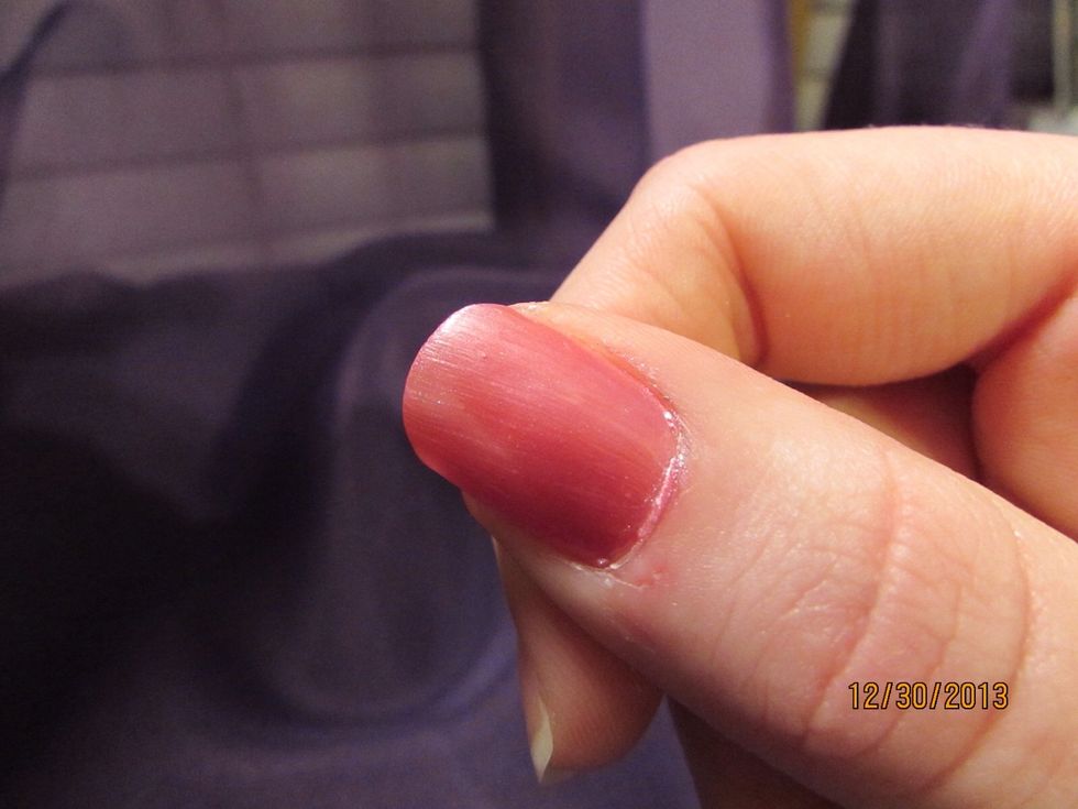 Smooth it all out by polishing one stroke down the middle of your nail from the cuticle down to your free edge... If your nails are long...