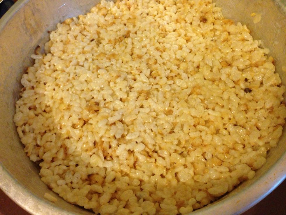 Smooth out the mixture, spreading it to an even thickness.