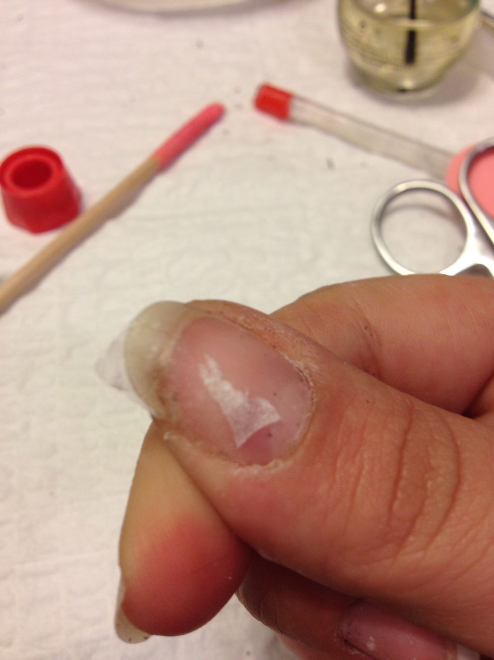 Smooth out with an orange wood stick or a tooth pick