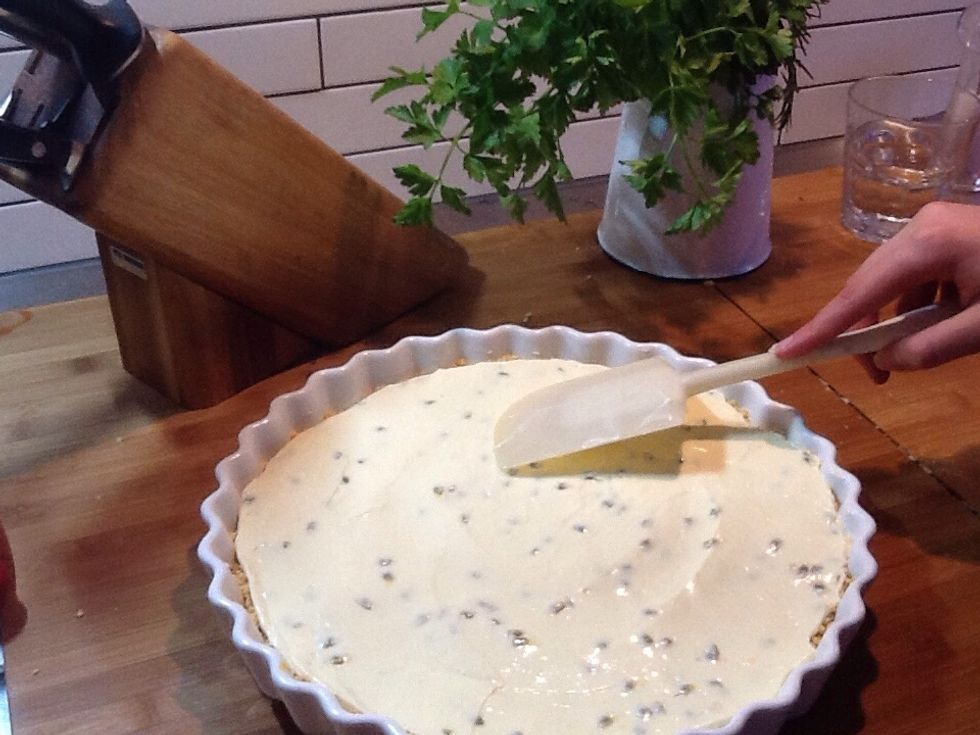 Smooth over the top and place it in the fridge for 30 minutes minimum.