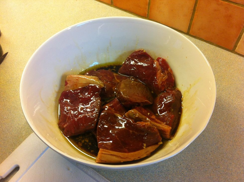 Smother the steaks in the marinade, turn them every 20 minutes 3 or 4 times.. Longer the duration the more flavoursome the meat (over night is best)