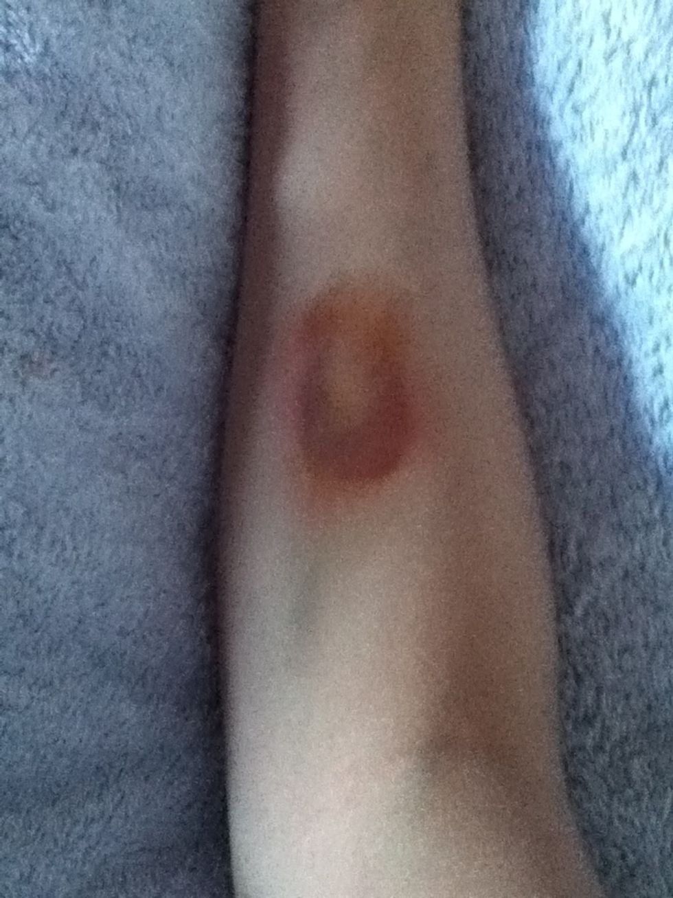 ...smudge it in! By now you should be starting to for a life like bruise, you can always go back and add more red/purple to suit you :)