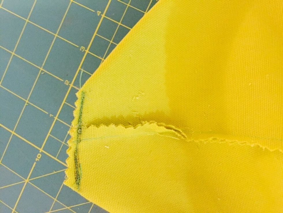 Snip the corners above your seam and your corners should look like this.