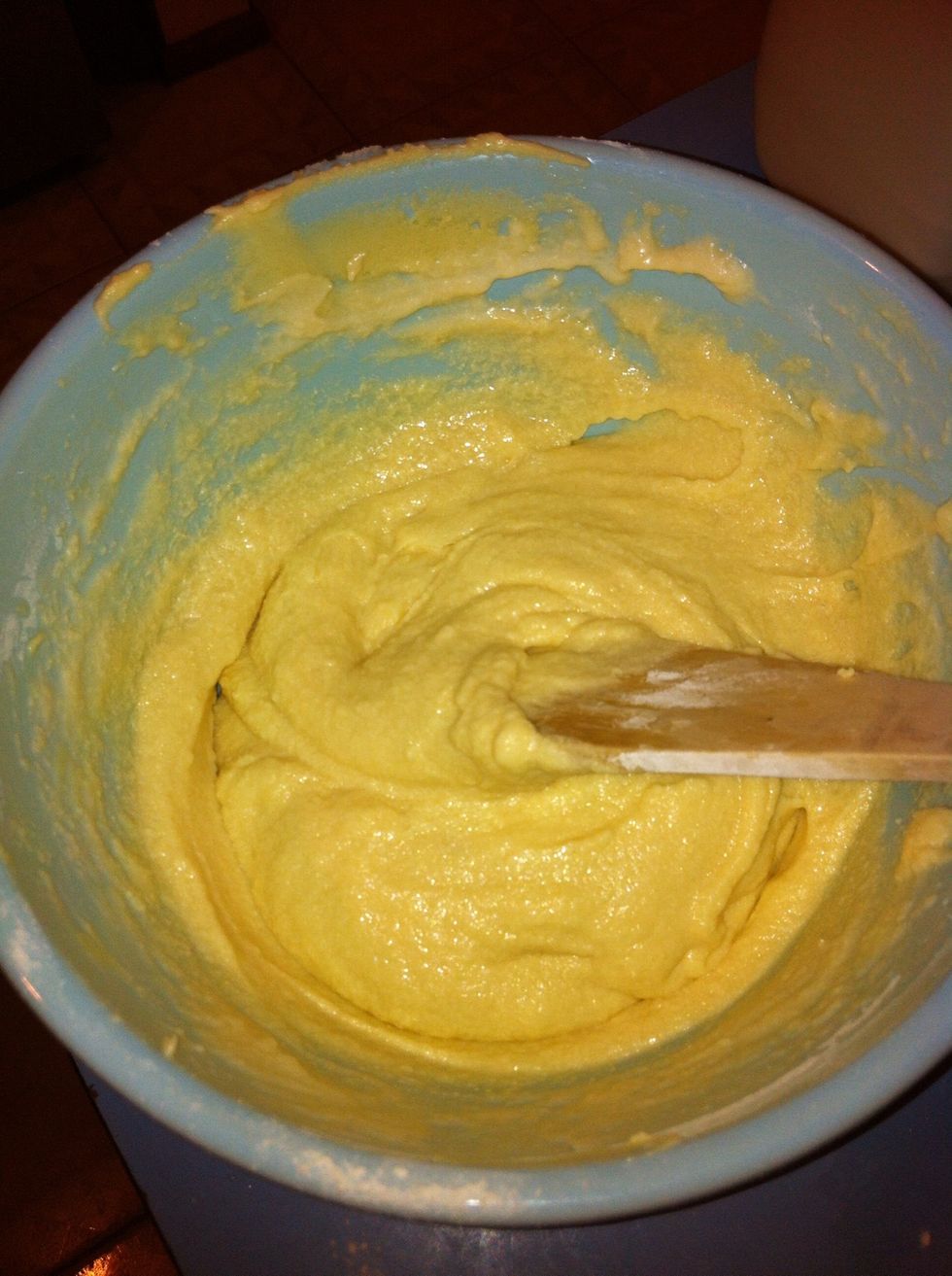 So add the milk. Its now it's nice and creamy.