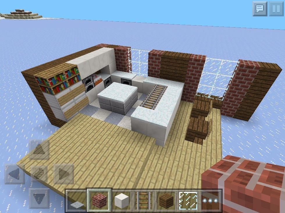 So, add the rest! I added cake to be more decorative. I added the wall for contrast.