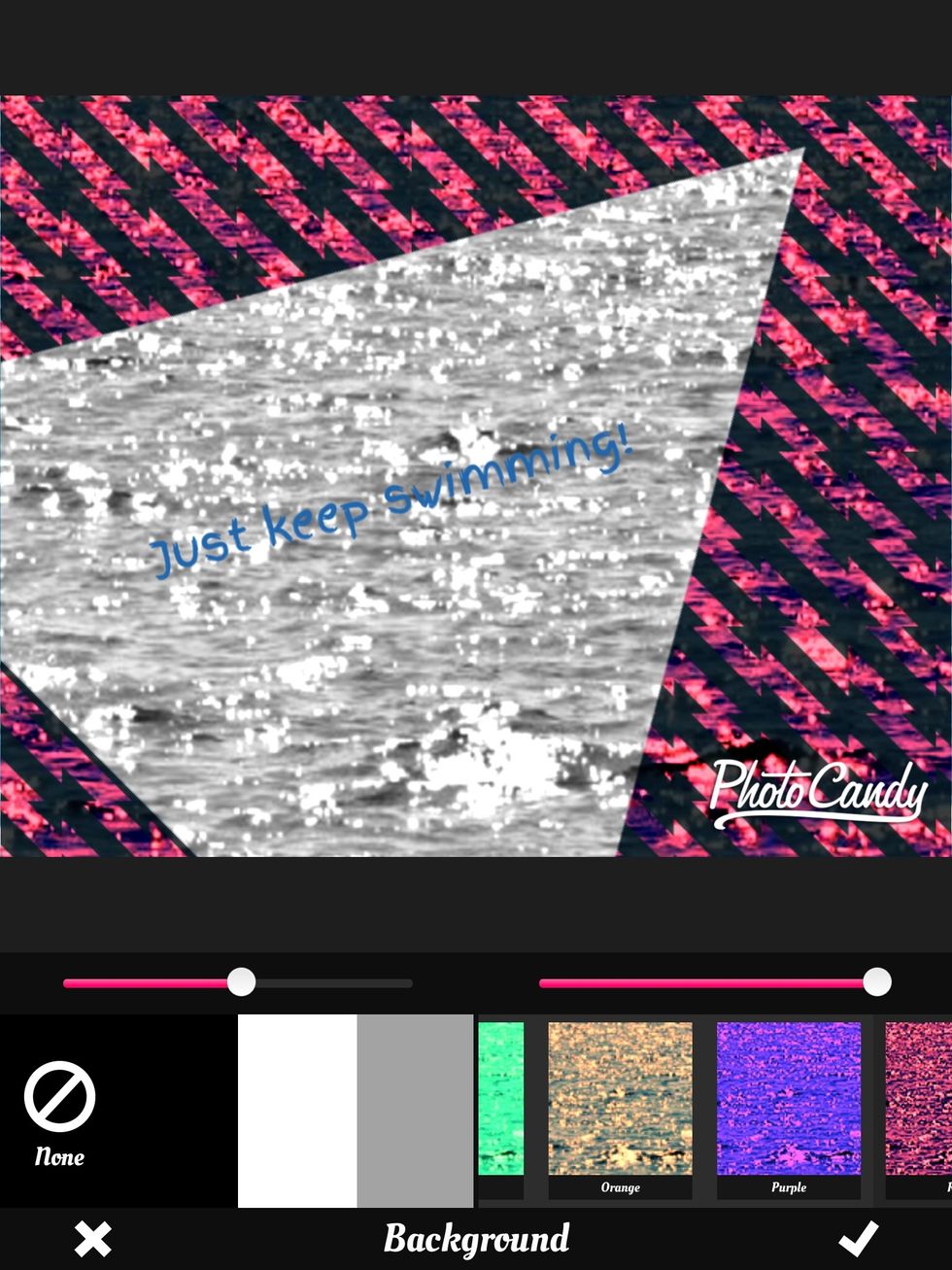 So after that,you can add text if you would like and change the font, color, and even position it to where you would like. I chose a pink color and a blue text color with cute chalkboard font!