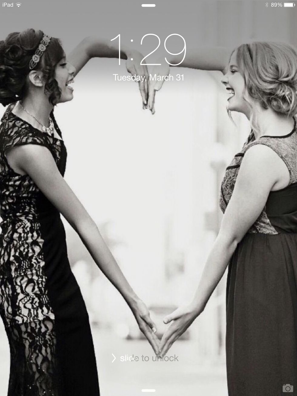 So as you can see my lock screen is different this time. This pic is of me and my bestie the day of formal.