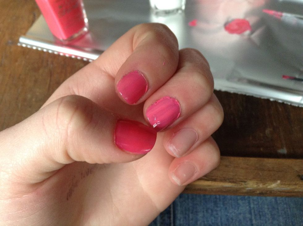 So far you should have this on both hands.