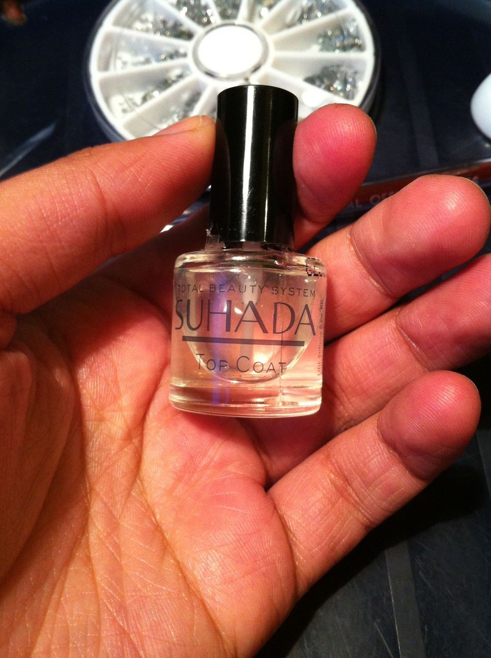 So first things first, protect and strengthen your nails with base coat