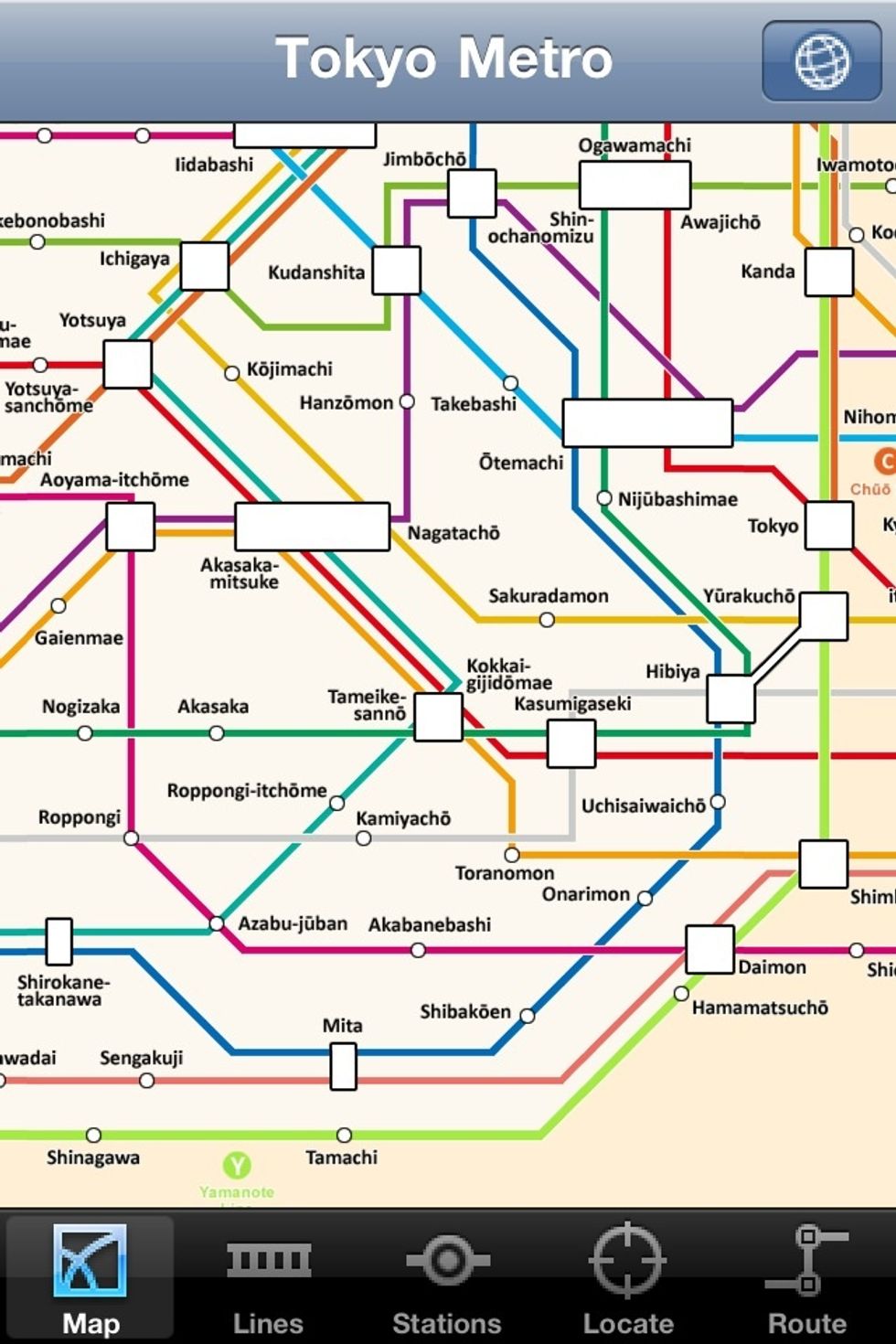 So here's the Tokyo metro. This app is called (go figure) Tokyo Metro for iOS. It's a decent lapp you can use offline or on. Also any station will have a dual language map that you can take with you.