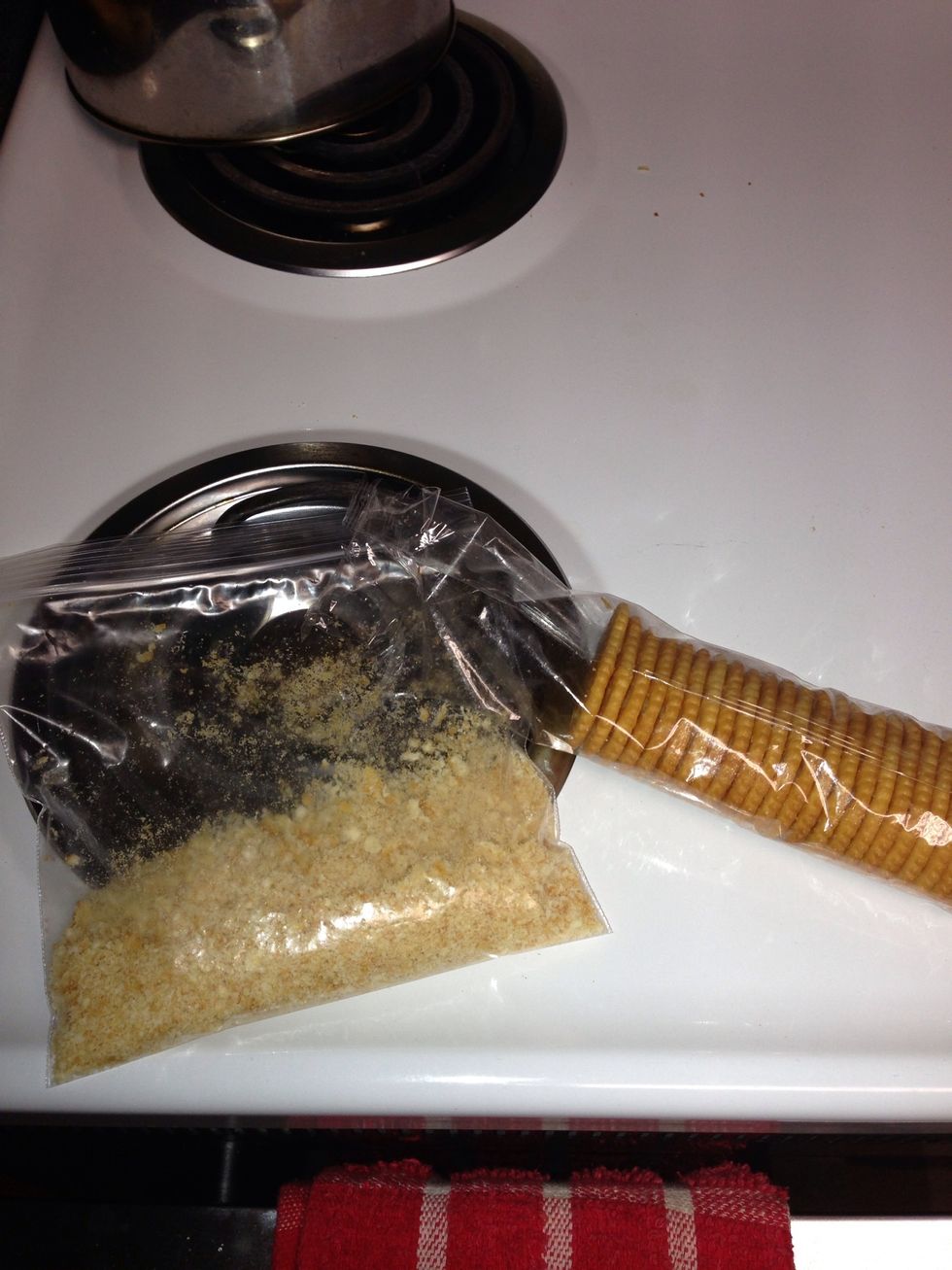 ....so I crushed enough crackers to get the 1/3 cup.