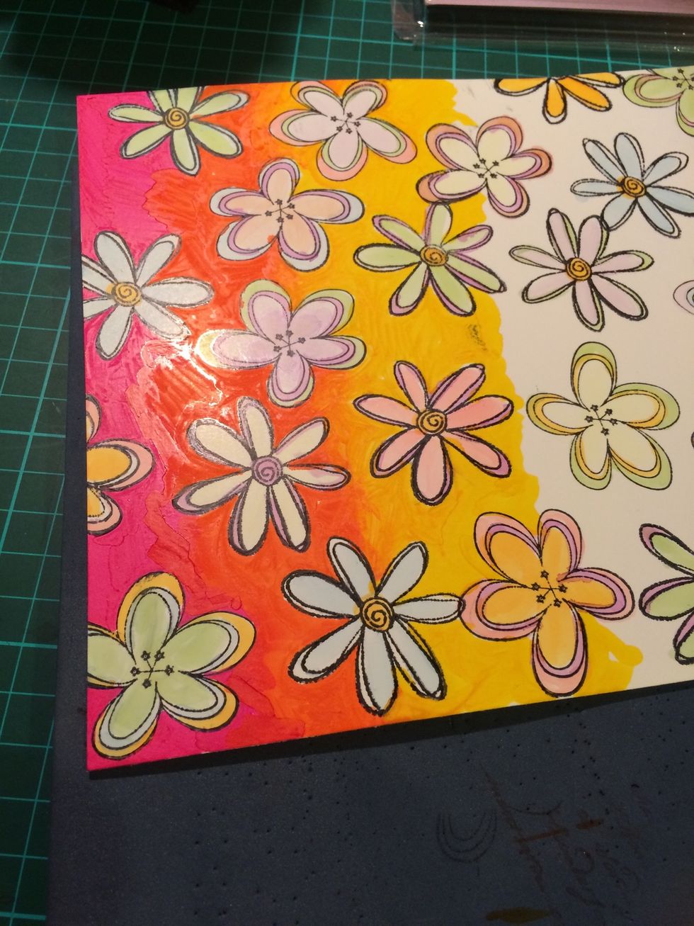 So I decided to colour the background with brights.