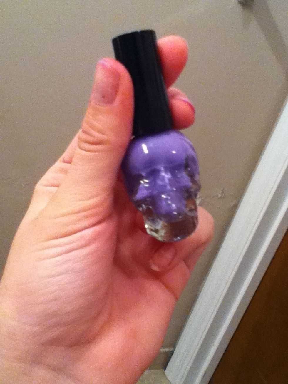 So I'm using a lavender/purple polish that I got from Hot Topic.