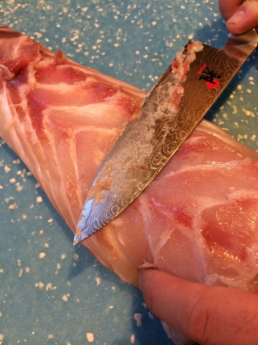 So, I use a VERY sharp knife to trim this off.