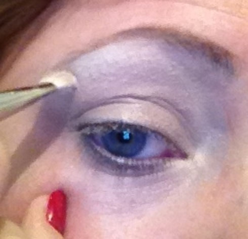 So I've taken the vanilla mac along my brow bone and into my tear duct.  I've used a mac blender brush to make this a fluid air brush effect.