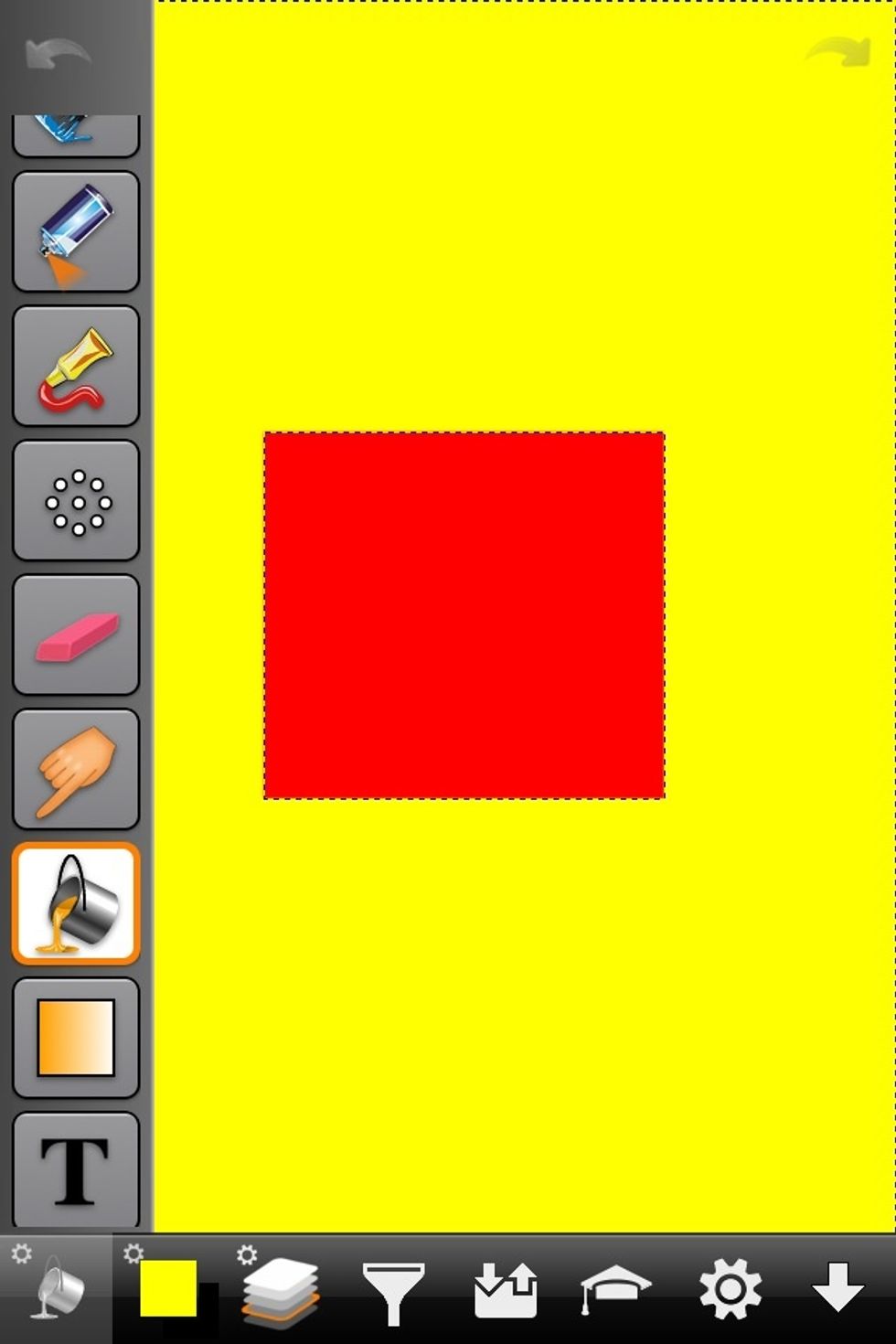 So if I fill with a different color only the selected/on section will be effected.
